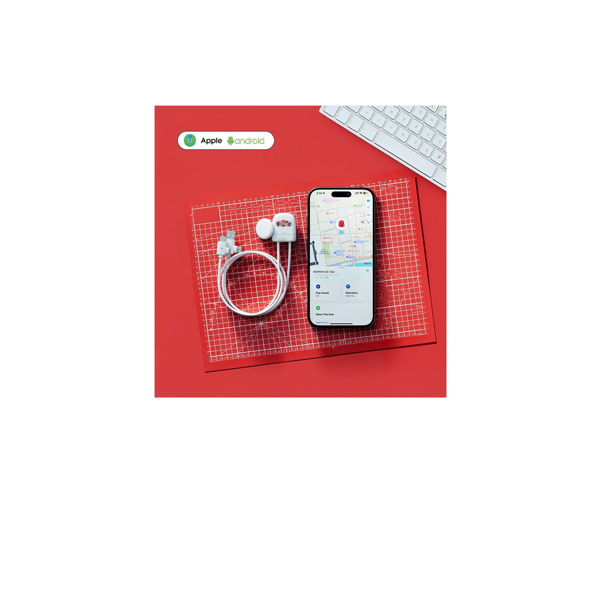 Xoopar Ice Tag Fast Charge Cable & Finder